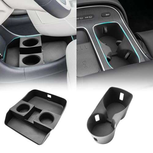 SHAOHAO 2 Pcs for 2026 Hyundai Palisade Lower Organizer for 2026 Hyundai Palisade Accessories Under Console Organizer & Cup Holder 2026 Palisade LX3 Buttom Insert Storage Box Tray (Only for 7-Seat) - color: 2 Pcs - 2026 Palisade Lower & Cup Holder