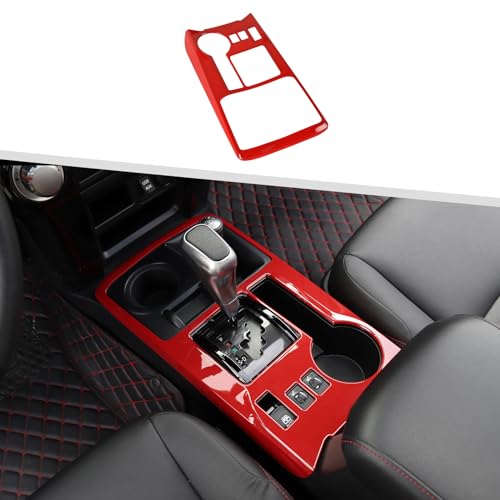 Jimen Compatible with Toyota 4Runner 2010-2023, Gear Shift Panel Cover Interior Trim Accessories (Red) - color: Red