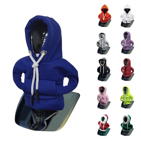vvag Gear Shift Hoodie, Hoodie Car Gear Shift Cover, Car Shift Knob Hoodie, Automotive Interior Accessories, Universal Fit Knob Cover Gift (Blue) - color: Blue