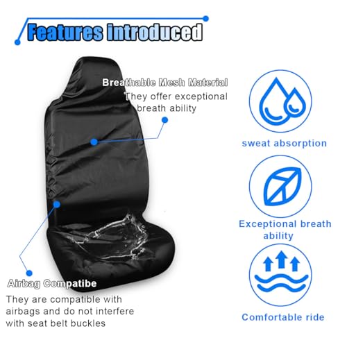 BDZMC Car Seat Cover Protector, Stain Resistant Car Front Seat Covers, Waterproof Car Seat Cover After Gym, Sweat Swimming, Car Seat Towel Covers for Cars, Trucks, SUVs (2PCS) - size: 2PCS