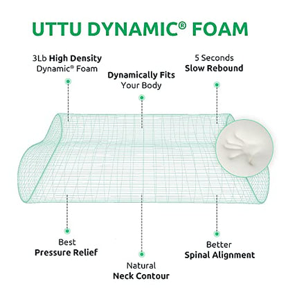 UTTU Cervical Pillow for Neck Pain Relief, Memory Foam Neck Pillow for Sleeping, Adjustable Orthopedic Sandwich Pillow, Contour Cooling for Side Back Stomach Sleeper, Travel(15.7"×11"×5.2"/4.5") - size: Travel Size