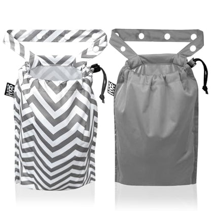 2 Pack Leakproof Car Trash Bags Detachable Waterproof Garbage Bags with Drawstring Hanging Organizer for Back Seat & Travel Grey - color: Grey Wave & Grey