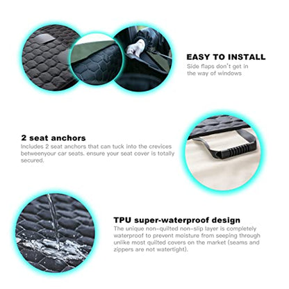 Meginc Dog Seat Covers for Back Seat, Dog Car Seat for Tesla Model 3, 100% Waterproof Pet Seat Cover Protects from Scratches, Scuffs, Hammock for Tesla with Mesh Window & Headrest Protection - size: Cover Seat for Model 3