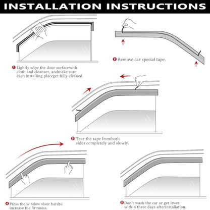 Tape-On Side Window Visor Deflectors for 2018-2023 N-issan Kicks S SV SR Smoke Tinted Rain Guards Shield Shade - size: 2018-2023 N-issan Kicks