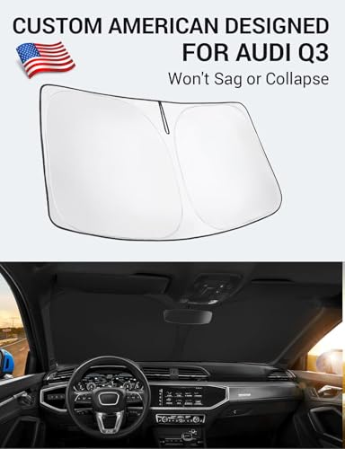 Proadsy Windshield Sun Shade for Audi Q3 2019-2025 2026 Foldable Front Sunshade Protector Sun Visor Keep Car Cooler Accessories - size: Audi Q3 2019-2026