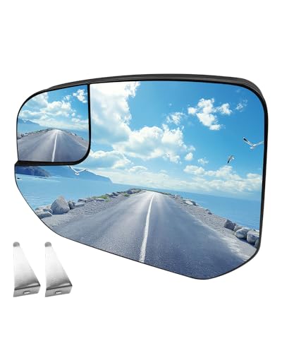 Heated Mirror Glass with Holder and Blind Glass Replace DT1Z17K707H FO1324168, Driver Left Side Mirror Fit for Ford Transit 2014-2023 - size: Driver Side