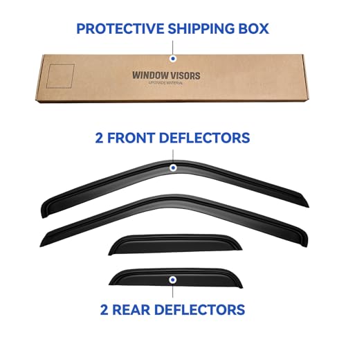 Window Visors Rain Guards for 1988-1999 Chevy/GMC C1500/ C2500/C3500/ K1500/ K2500/ K3500 Extended Cab, Out-Channel Window Vent Wind Deflectors Visors Shades - size: 1988-1999 Chevy/GMC C/K Extended Cab