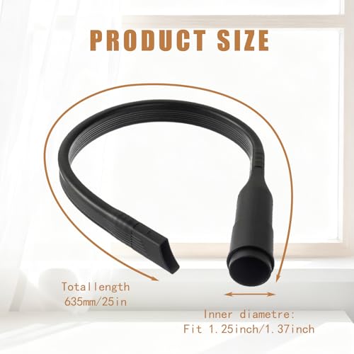 25-Inch Universal Flexible Long Vacuum Attachment Crevice Cleaning Brush Tool Fits for All 1-1/4" (32mm) & 1-3/8" (35mm) Inner Diameter Vacuum Hoses Accessories（2-pack ）