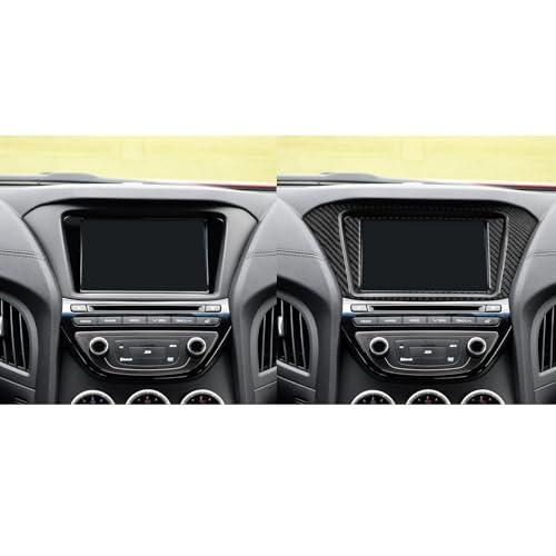Car Center Console Navigation Display Trim Stickers Decals Compatible with Hyundai Genesis Coupe 2013 2014 2015 2016 Real Carbon Fiber Interior Accessories - color: Gps Screen