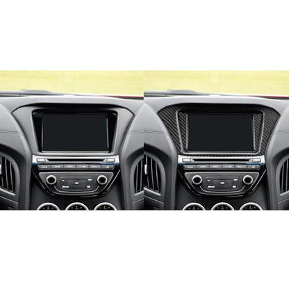 Car Center Console Navigation Display Trim Stickers Decals Compatible with Hyundai Genesis Coupe 2013 2014 2015 2016 Real Carbon Fiber Interior Accessories - color: Gps Screen