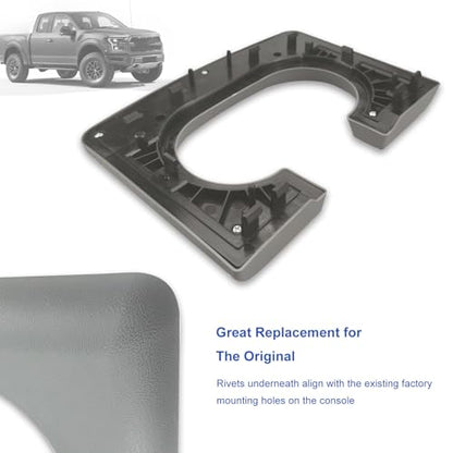 Center Console Cover Cup Holder Armrest Replacement Pad Compatible with Ford F150 2004-2014 Grey(Hard Plastic NOT Padded) - color: Grey, size: <2004-2014>