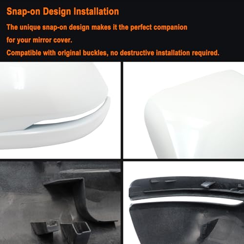 Right Passenger Side Replacement Mirror Cover Compatible with 2017-2022 Honda CR-V CRV,2016-2022 Honda HRV HR-V Side Rearview Mirror Cap Cover With Turn Signal Light Pearl （White） - size: Right White