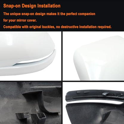 Right Passenger Side Replacement Mirror Cover Compatible with 2017-2022 Honda CR-V CRV,2016-2022 Honda HRV HR-V Side Rearview Mirror Cap Cover With Turn Signal Light Pearl （White） - size: Right White