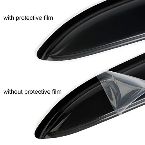 Original Side Window Wind Deflector for 2014-2019 Chevrolet Silverado/GMC Sierra 1500 2500 3500 with Regular Cab, 2pcs Out-Channel Tape-On Rain Guards Set, Dark Smoke Nice Window Visor 92301 - size: 14-18 Regular Cab
