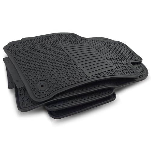 Custom-fit for 2011-2025 Dodge Durango 3rd Row -7 Seater All Weather Rubber 2ND Row Bench Premium All-Weather Rubber Floor Mats and Liners Front and 2nd Row Heavy Duty Set (Black)