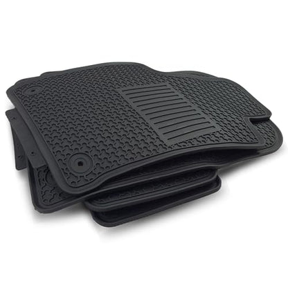 Custom-fit for 2011-2025 Dodge Durango 3rd Row -7 Seater All Weather Rubber 2ND Row Bench Premium All-Weather Rubber Floor Mats and Liners Front and 2nd Row Heavy Duty Set (Black)