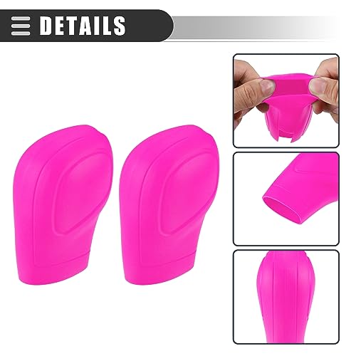 Motoforti Universal Car Gear Shift Cover Comfortable Handbrake Shifter Cover, Anti-Slip, Silicone, Rose Red, 2 Pcs - color: Rose Red