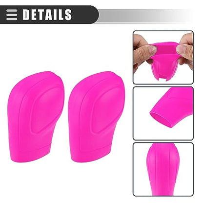 Motoforti Universal Car Gear Shift Cover Comfortable Handbrake Shifter Cover, Anti-Slip, Silicone, Rose Red, 2 Pcs - color: Rose Red