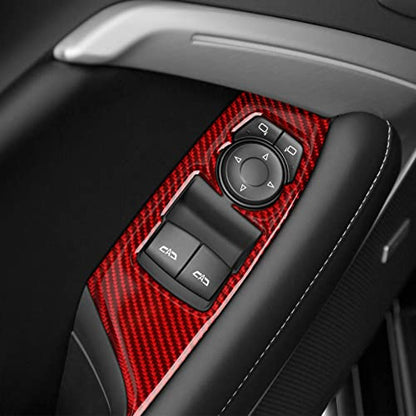 Car Window Lift Switch Panel Sticker Carbon Fiber Decal Interior Trim Cover for Chevrolet Camaro ZL1 2016 2017 2018 2019 2020 2021 2022 2023 Accessories - color: Window Lift Switch Panel