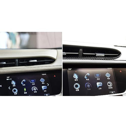 NVCNX Carbon Fiber Compatible with Cadillac XT6 2020-2025 / XT5 2017-2025 2018 2019 2020 2021 2022 2023 2024 Accessories Car Dashboard Center Air Vent Outlet Cover Interior Trim Black - color: Dash Center Air Vent Outlet Trim