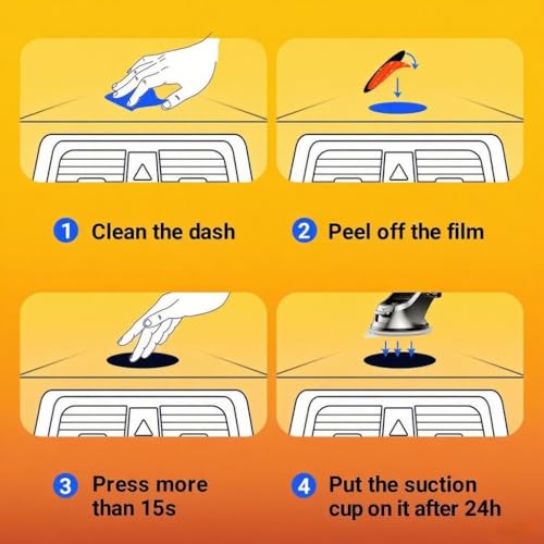 LingFei VHB Double-Sided Adhesive Pads for Dash Cam Mount – 4-Pack 2.2" Round, Heat Resistant Sticky Tape for Car Windshield, Dashboard, GPS, and Camera Holders with 4 Adhesion Promoter