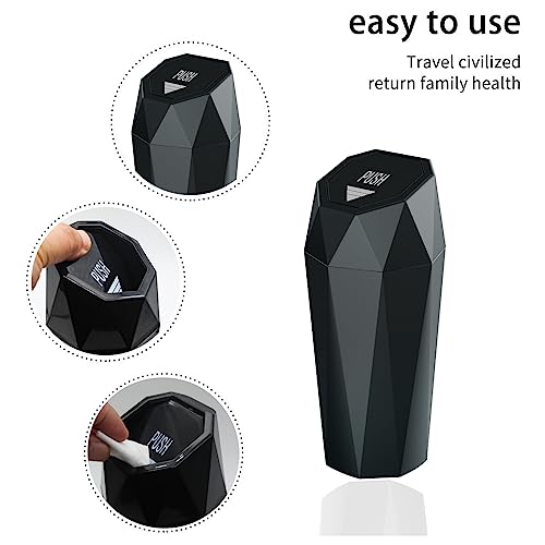 Car Trash Can with Lid，Mini Diamond Design Automatic Portable Trash Can，Used in Car Home, Office, Kitchen, Bedroom (1, Blue) - color: Blue