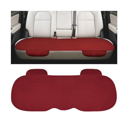 Car Back Seat Cover, Anti-Slip Long Comfortable Vehicle Rear Chair Protectors with Storage Pocket, Breathable Automotive Back Bench Cushion Pad, Universal for SUV Sedan Truck (Wine Red) - color: Wine Red