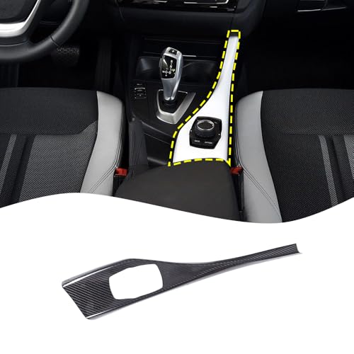 Car Center Console Multimedia Trim Panel Cover for 2012 to 2018 BMW 1 Series 2 Series F20 F21 F22 Real Carbon Fiber Automotive Interior Trim Accessories (Black Carbon - Version A) - color: Black Carbon - Version A