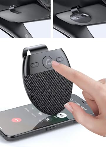 Hands Free Car Speakerphone Kit Bluetooth 5.0 Wireless Vehicle BT Handsfree Hands-Free Microphone Sun Visor Music Player with Mic