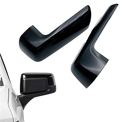 Door Wing Mirror Cover Side Rear View Mirror Cover Case Rearview Mirror Housing Carbon Fiber/Black 2019-2023 Compatible with Chevrolet Silverado 1500 Compatible with GMC Sierra 1500