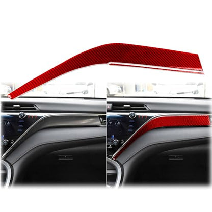 Durable Red Carbon Fiber Compatible with Toyota Camry 2018-2024 2019 2020 2021 2022 2023 Accessories Car Center Dashboard Right Side Trim Panel Cover Interior Trim Sticker Decal 2PCS - color: Dashboard Panel
