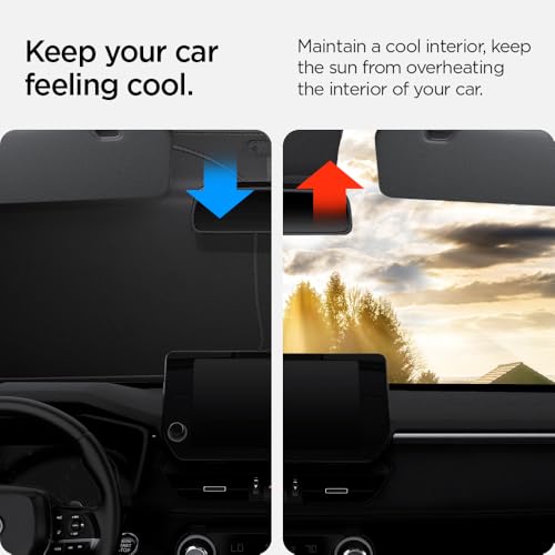 Spigen Triple-Coated CryoShade Front Windshield Sunshade (Reinforced Velcro Strap) for Toyota RAV4 2019-2025 and RAV4 Prime 2021-2025 - size: Toyota Rav4