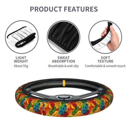 Building Blocks Steering Wheel Covers Non Slip Neoprene Universal 15 Inch Steering Wheel Protector Car Cover for Men Women - color: Building Blocks