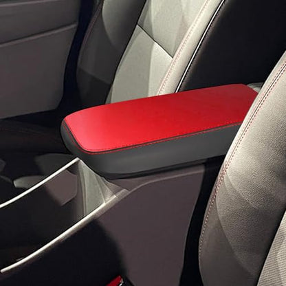 Car Armrest Cover Waterproof Center Console Pad Scratch Resistance Box Cover Anti-Scratch Leather Protector Pad for Chevy Trax 2024 2025 2026 Accessories(Red + Black) - color: Red + Black