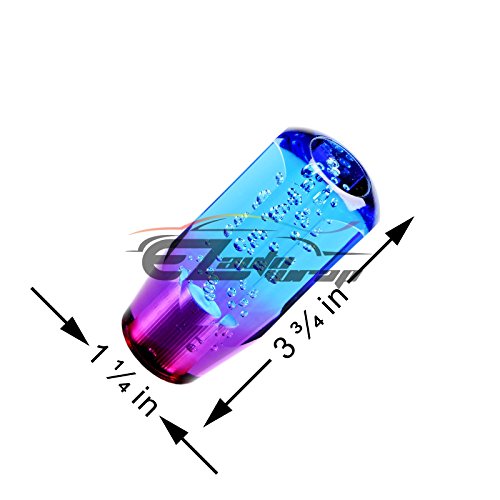 EZAUTO WRAP Shift Knob Stick Crystal Transparent Bubble Purple Blue Throw Gear Shifter 10cm - color: Blue Purple, size: 10cm