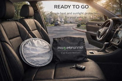 Car Windshield Sun Shade with Mirror Opening, Foldable 240T Reflective Front Windshield Sunshade, 64 x 32 in, for Cars, SUVs, Trucks