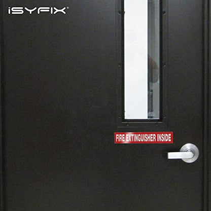 iSYFIX Fire Extinguisher Inside Sticker Sign – 10 Pack 9x1.7 Inch – Self-Adhesive Reflective Vinyl Decals, Laminated UV, Weather, Scratch, Fade Resistance, for Cars, Trucks, Trailers & Vehicles - color: Red Reflective, size: 9x1.7 (10 Pack)