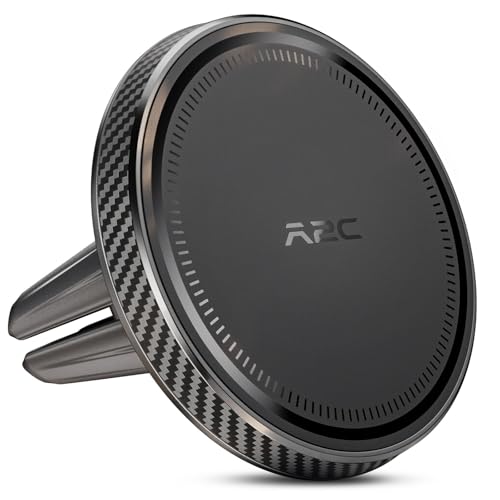 A2C Slim Magnetic Phone Holder for Car, Rental Car Essentials for Travel, No Assembly, Compact, One-Hand Operation, Easy Removal, Reusable, Upgraded Air Vent Phone Mount Compatible with MagSafe iPhone - style: Black