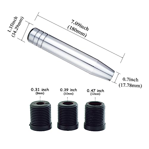 Abfer Long Shift Knob Car Gear Stick Weighted Shifter Knobs Extension Metal Shifting Lever Fit Most Manual Automatic Transmission Vehicle (Silver) - color: Silver
