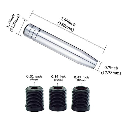 Abfer Long Shift Knob Car Gear Stick Weighted Shifter Knobs Extension Metal Shifting Lever Fit Most Manual Automatic Transmission Vehicle (Silver) - color: Silver