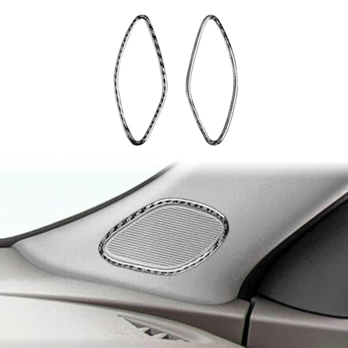 Black Carbon Fiber Compatible with Chevy/Chevrolet Malibu 2016-2025 2017 2018 2019 2020 2021 2022 2023 2024 Accessories Car A-Pillar Audio Component Speaker Cover Interior Trim Decal 2pcs - color: A-pillar Speaker