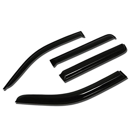Auto Dynasty Rain Guards Tape-On Compatible with 2005-2014 Frontier D40 4pcs Window Visor Deflector - size: 05-14 Nissan Frontier