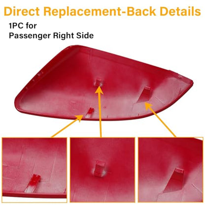 Moonlinks Compatible with 2016-2021 Honda Civic Passenger Side Mirror Cover Replacement,Red Mirror Cap for 10th Gen Civic,2019-2022 Insight,Right Side(1PC) - size: 10th-Right Red