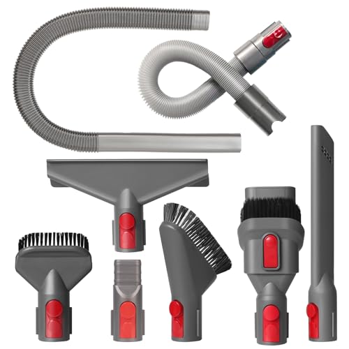 Vacuum Attachment Kit Compatible with Dyson V7 V8 V10 V11 V15 Vacuum Cleaner，Dryer Vent Hose Flexible Extension Hose Mattress Tool Stiff Brush Soft Bristle Crevice Tool Attachment for Home Cleaning - color: Home Cleaning Kit with Dryer Vent Hose