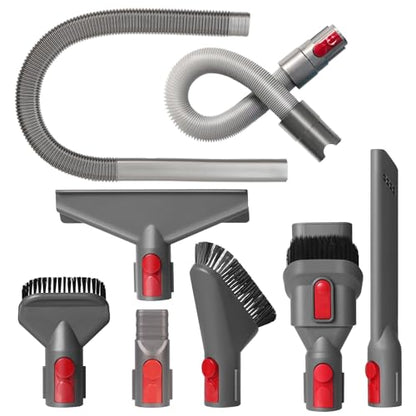 Vacuum Attachment Kit Compatible with Dyson V7 V8 V10 V11 V15 Vacuum Cleaner，Dryer Vent Hose Flexible Extension Hose Mattress Tool Stiff Brush Soft Bristle Crevice Tool Attachment for Home Cleaning - color: Home Cleaning Kit with Dryer Vent Hose
