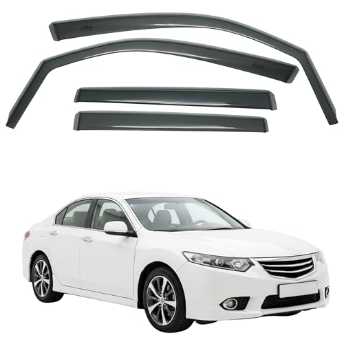 in-Channel Car Window Rain Guard Compatible with Honda Accord K13 (2008-2013) 4pcs, Taiwan Made Precise & Transparent Car Wind Deflectors No Water Leakage Visors - size: Accord K13 (2008-2013) 4pcs