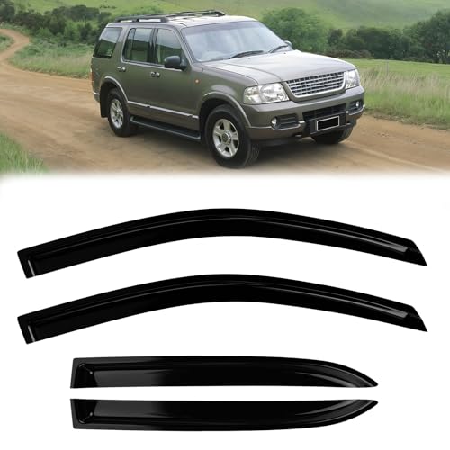 Window Rain Guards Compatible 02-10 Ford Explorer Mercury Mountaineer for 03-10 Lincoln Aviator 4PC Side Wind Deflector Visors Shade Vent - size: 02-10 Ford Explorer Mercury Mountaineer