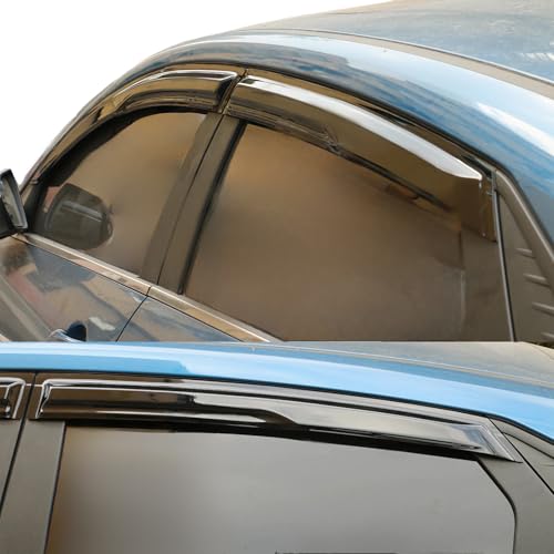 Tape On Window Visors Compatible with Elantra 2021-2024, Side Vent Window Deflector Rain Guard Shade, Truck Accessories-4pcs, Smoke - size: For Elantra 21-24
