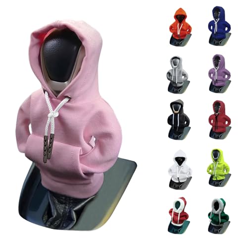 vvag Gear Shift Hoodie, Hoodie Car Gear Shift Cover, Car Shift Knob Hoodie, Automotive Interior Accessories, Universal Fit Knob Cover Gift (Pink) - color: Pink