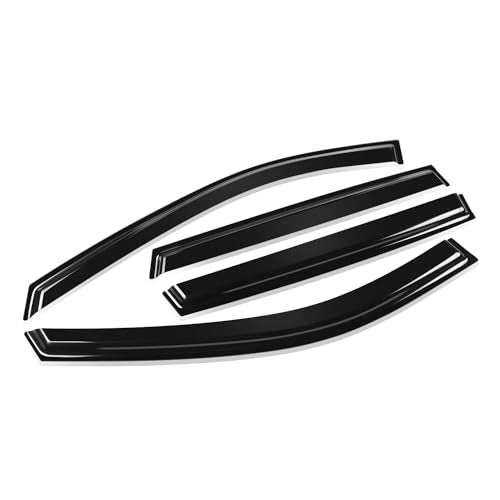 Auto Dynasty 4Pcs Tape-On Window Visor Rain Guard Compatible with 2014-2020 Nissan Rogue, Rain Shields Vent Shade Wind Deflector, Acrylic - size: 14-20 Nissan Rogue